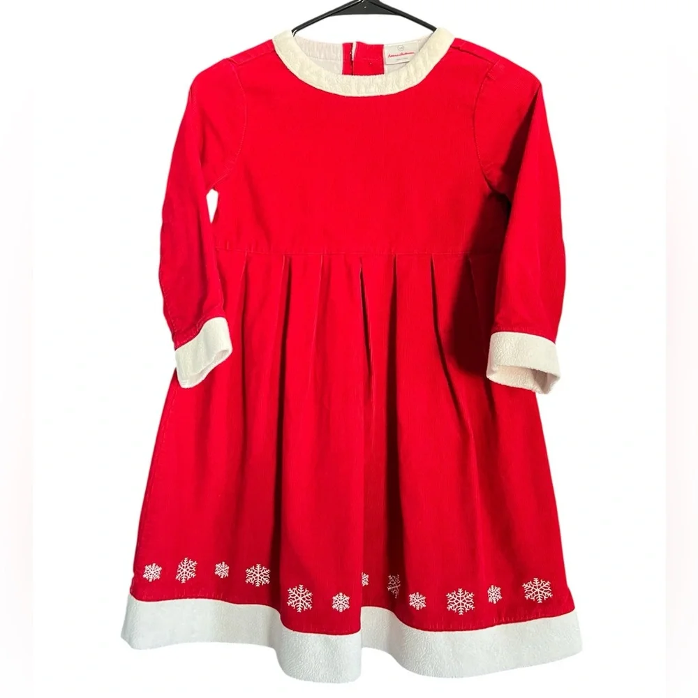 Hannah Anderson Girls Holiday Christmas Dress Red Corduroy size 6/6X